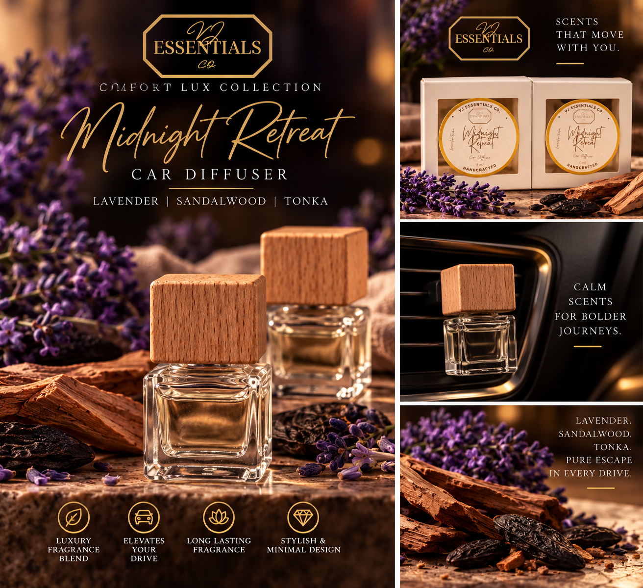 Midnight Retreat Car Diffuser - Comfort Lux Collection