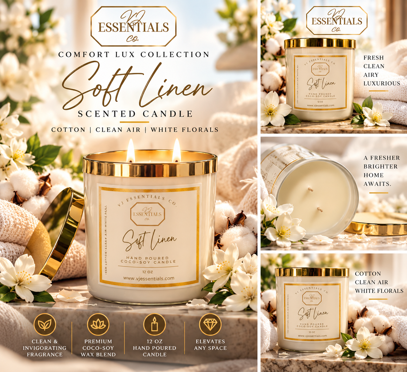 Soft Linen Candle - Comfort Lux Collection